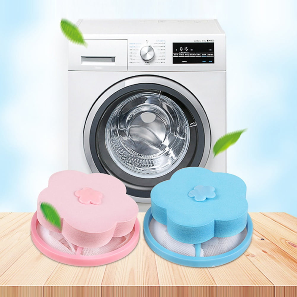2PCS Floating Lint Hair Catcher Mesh Pouch Washing Machine Laundry Filter Bag 