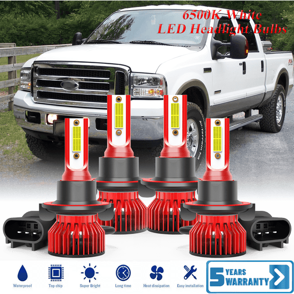 For Ford F250 F350 2017 2018 2019 2020 - 4X LED High Low Beam Headlight Bulb