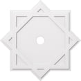 thumbnail image 1 of Ekena Millwork CMP40AL-04000 40 in. OD x 4 in. ID Carré Axel Architectural Grade PVC Contemporain Plafond Médaillon, 1 of 1