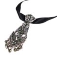thumbnail image 1 of Hioecau Men Tie Holder Adjustable Size Sparkling Rhinestones Neck Tie Wedding Party Date Performance Suit Decoration, 1 of 8