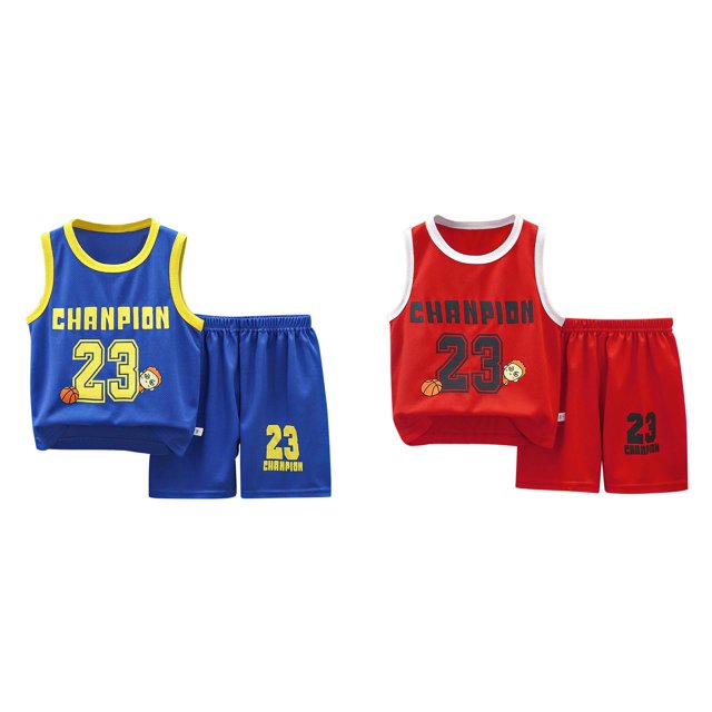 (2-Pack) Rinsvye Youth Basketball Shorts Set Sport Team Top Mesh Athletic Gym Wear Reversible Tank Performance Shirt Training Kits Sports Dress