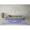 thumbnail image 3 of Ahgly Company Indoor Square Medallion Blue Traditional Area Rugs, 5' Square, 3 of 4