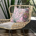 thumbnail image 3 of Amrita Sen Designs  26 x 26 in. Pond Peacock Broadcloth Indoor & Outdoor Zippered Pillow - Pink, Peach & Muted Yellow, 3 of 6