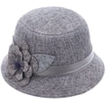 thumbnail image 2 of CoCopeaunts Women Bucket Hat Spring Autumn Linen Breathable Sun Shade Big Flower Decoration Belt Fashion Monochrome Bucket Cap, 2 of 8