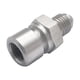 thumbnail image 1 of Adaptador de línea de freno hembra invertida métrica, equipo de acero inoxidable AN4 a M10X1, 1 of 9