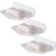 thumbnail image 1 of Jabonera autodrenante Jabonera de goma Jabonera autodrenante sin taladrar, Jabonera titular Ducha, para baño Jabón Saver Ducha Blanco, 3 PCS, 1 of 5