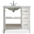 thumbnail image 2 of Simpli Home Winston 36 inch Left Offset Bath Vanity with Bombay White Engineered Quartz Marble Top-Finish:Pure White, 2 of 5