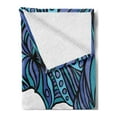 thumbnail image 2 of Octopus Soft Flannel Fleece Throw Blanket, Abstract Tentacle Pattern with Intertwined Parts Marine Twisted, Cozy Plush for Indoor and Outdoor Use, 60" x 80", Violet Blue Turquoise, by Ambesonne, 2 of 5