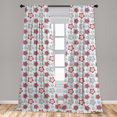 thumbnail image 4 of Ambesonne Floral Curtains, Digital Flowers Like Blossom, Pair of 28"x95", Blush and Soft Blue, 4 of 4