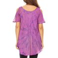 thumbnail image 2 of Sakkas Filipa Womens Cold Shoulder Top Blouse Tie-dye with Corset and Embroidery - Purple - One Size, 2 of 5