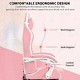 thumbnail image 5 of HOFFREE Gaming Chair with LED RGB Lights Massage Ergonomic Video Game Chairs with Footrest High Back Reclining Computer Chair with Adjustable Lumbar Support Pink and White, 5 of 6