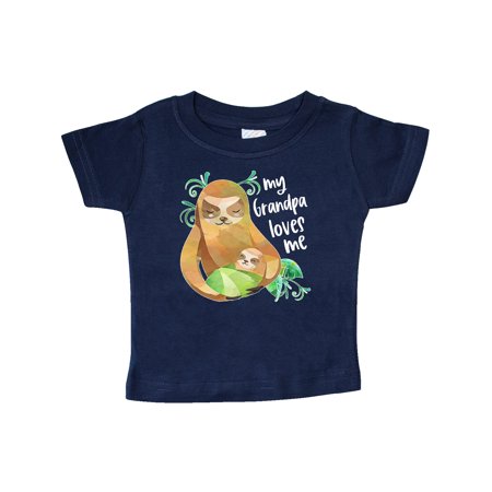 

Inktastic My Grandpa Loves Me Cute Sloth and Baby Gift Baby Boy or Baby Girl T-Shirt