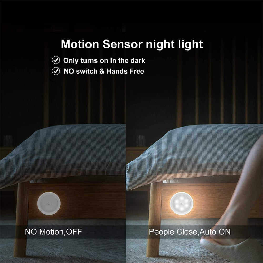 Motion Sensor Light, Closet Light, Wall Light, Stick Anywhere with No Tools, Battery Operated Lights, LED Night Lights, Perfect for Staircase, Hallway, Bathroom, Bedroom, Kitchen, Cabinet (6 Pack)