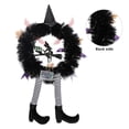 thumbnail image 4 of 16 Inch Witch Halloween Wreath,Hat Legs Pumpkin Door Decorations, Artificial Handmade Wreath for Front Door Or Indoor Wall Décor to Celebrate Halloween with Purple Light Strip, 4 of 6