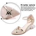 thumbnail image 3 of CHICVOMEY Womens Block Heel Pointed Toe Heels Adjustable Ankle Strap Comfy Party Shoes Breathable Sparkle Mesh Upper Dress Shoes for Club Stage Birthday Cocktail Party Wedding, 3 of 9