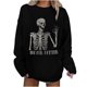 thumbnail image 1 of Blusa de manga larga con cuello redondo y estampado de calavera a la moda para mujer Pompotops  gfhjh16953, 1 of 6