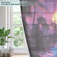 thumbnail image 4 of Yayeee Window Curtains Light Filtering 63"x42" Grommet Panel Pair Home Living Room Decor, Blue Neon Road, 4 of 7