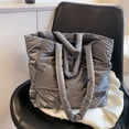 thumbnail image 4 of Women Light Shopping Bag Solid Color Large Capacity Soft Ladies Girls Trendy Bag, 4 of 9