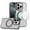 Black, variant on For iPhone 16 Pro 6.3 inch Magnetic Circle Ring Transparent Premium Acrylic with Metal Buttons & Camera Raised Lip - Clear