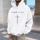 thumbnail image 1 of MHFRRA Sudadera con Capucha y Diseño de Jersey, Informal, Cómoda y Urbana para Creyentes Blanco, 1 of 3