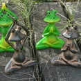 thumbnail image 5 of ICERUN 3Pcs Garden Statues,Resin Green Meditating Frog Sculpture Garden Decorations,Lifelike Texture Outdoor Statues,Style2, 5 of 7