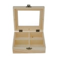 thumbnail image 5 of Unfinished Unpainted Plain Wooden Jewlry Box 4 Grids Keepsake Gift DIY decoration Baby Toys With Glass Top, 5 of 8