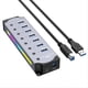 thumbnail image 1 of USB 3.0 Hub,7-Port RGB Hub with LED Strip,Aluminum Case Hub EU Plug, 1 of 5
