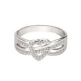 thumbnail image 3 of Iced Infinity Heart Knot Cubic Zirconia Ring Sterling Silver Size 7, 3 of 3