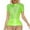 Green, variant on Women's Glossy Plus Size Tight Shirts Fitting Long Sleeved Crew Neck Shapewear Tops Undershirts Base Layer Gray