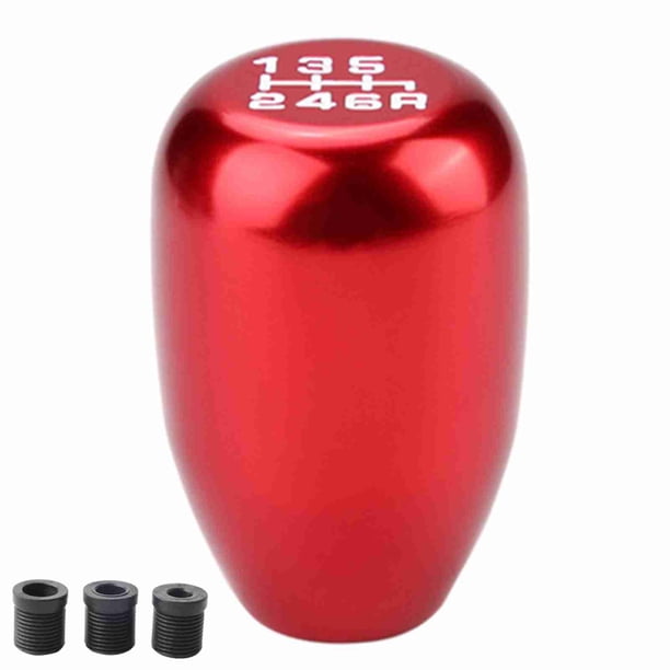 Perilla de cambio manual universal para coche, 6 velocidades (roja)
