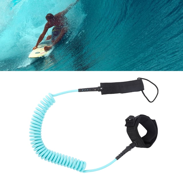 9.8ft Surf Leash Spiral 7mm Thickness TPU Coiled Paddle Board Leash Paddleboard Rope for Surfing and Paddleboarding