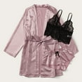 thumbnail image 5 of Oalirro Womens Pajamas Sets Casual Long Sleeve Top with Long Pants Homewear 3 Piece PJ Sets Pink,L, 5 of 7