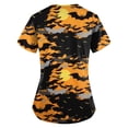 thumbnail image 3 of Print Scrub Tops Women，Plus Size Women'S Halloween Pumpkin-Headed Bat Printed Scrub Tops V-Neck Fun T Shirts Nurse Uniform Tee With Pockets，Black，S, 3 of 3