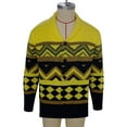 thumbnail image 3 of Fall Fleece Lined Cardigans for Men Winter Warm Button Up Knit Sweater with Pockets Casual Thermal Jacket XXXL, Yellow, 3 of 7
