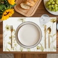 thumbnail image 4 of Yellow Spring Floral Placemats Set of 4, Summer Flowers Botanical Elegant Placemats for Dining Table, Place Mats for Kitchen Tabletop, Waterproof Wipeable Dining Table Mats Set, 4 of 9