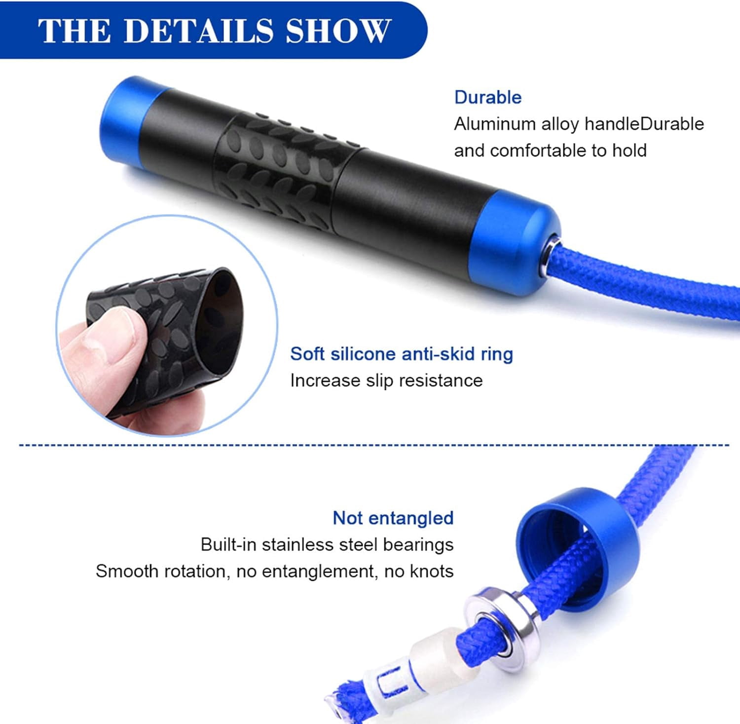 Weighted Jump Rope for Fitness Workouts (1 lb), Tangle-Free Ball Bearing Fast Jump Rope for Weight Loss, Aluminum Handles, Adjustable Length