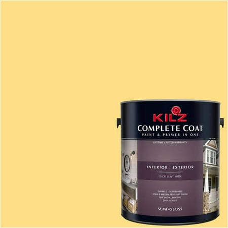 Glory Yellow, KILZ COMPLETE COAT Interior/Exterior Paint & Primer in One, (Exterior Paints For Home The Best One)