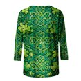 thumbnail image 5 of Mceream St Patricks Chandail de Jour pour Femmes Drôle Manches 3/4 Hauts Mignons Décontractés Col Rond T-Shirts Graphiques Trèfle Imprimé Floral 2026 Hauts Chemisiers Grande Taille Vert TTG, 5 of 5