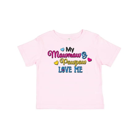 

Inktastic My Mawmaw and Pawpaw Love Me with Hearts Gift Toddler Boy or Toddler Girl T-Shirt
