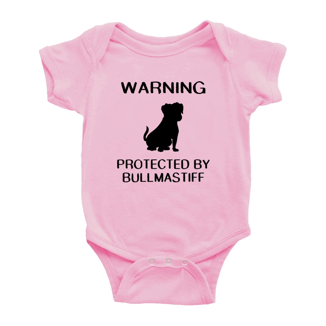Warning Protected by A Bullmastiff Dog Funny Baby Rompers Newborn