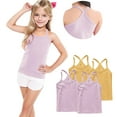 thumbnail image 6 of ZACPNCV 4 Pieces Girls Dance Tank Tops Racerback Camisole Undershirts Spaghetti Strap Camis Dance Clothes Tank Tops for Girl Yellow 6-7 Years, 6 of 7