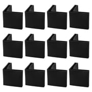 Unique Bargains 12 Pcs Black Plastic Angle Iron Foot L Shape Edge Leg Protector 29 x 29mm