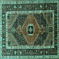 thumbnail image 1 of Ahgly Company Indoor Square Persian Turquoise Blue Traditional Area Rugs, 8' Square, 1 of 4