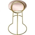 thumbnail image 3 of Meridian Furniture Ring Soft Pink Velvet Counter Stool in Brushed Gold Finish, 3 of 5