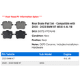 thumbnail image 2 of Rear Brake Pad Set - Compatible with 2020 - 2023 BMW X7 M50i 4.4L V8 2021 2022, 2 of 2
