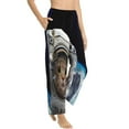thumbnail image 2 of Naloa Cat Astronaut Print Women’s Ultra-Soft Comfy Pajama Lounge Pants with Pockets & Drawstring, 2 of 8
