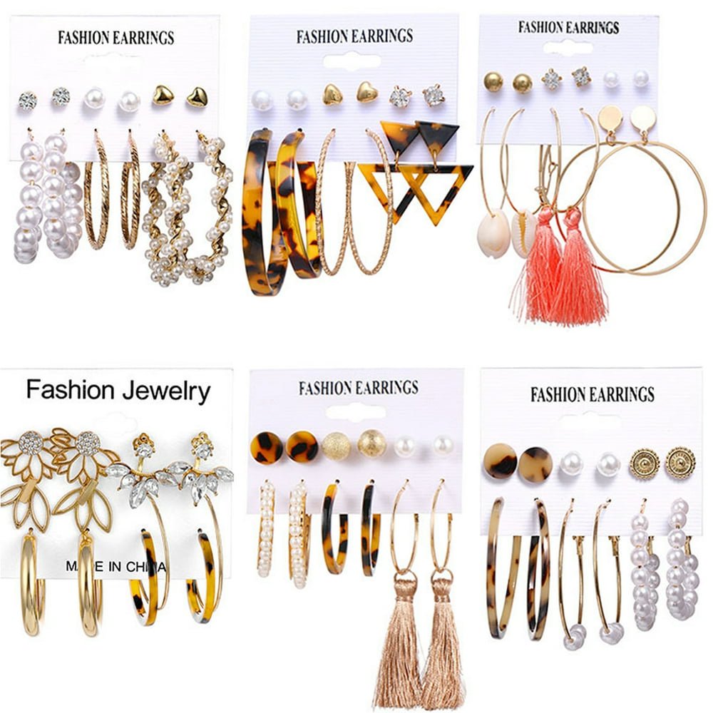 36 Pairs Gold Hoop Earrings Set for Women Multipack Boho 