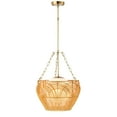 thumbnail image 3 of Caddie 15 in. 1-Light Indoor Brass and Woven Rattan Finish Pendant with Light Kit, 3 of 5