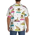 thumbnail image 5 of KLL Yoga Dogs Poses Print Men's Shirt Short Sleeve Button Down Summer Cuba Beach Shirts- 4X-Large, 5 of 7