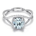 thumbnail image 3 of Gem Stone King 925 Sterling Silver Sky Blue Topaz Ring for Women (1.70 Cttw, Round 7MM, Gemstone Birthstone, Available in Size 5, 6, 7, 8, 9), 3 of 6